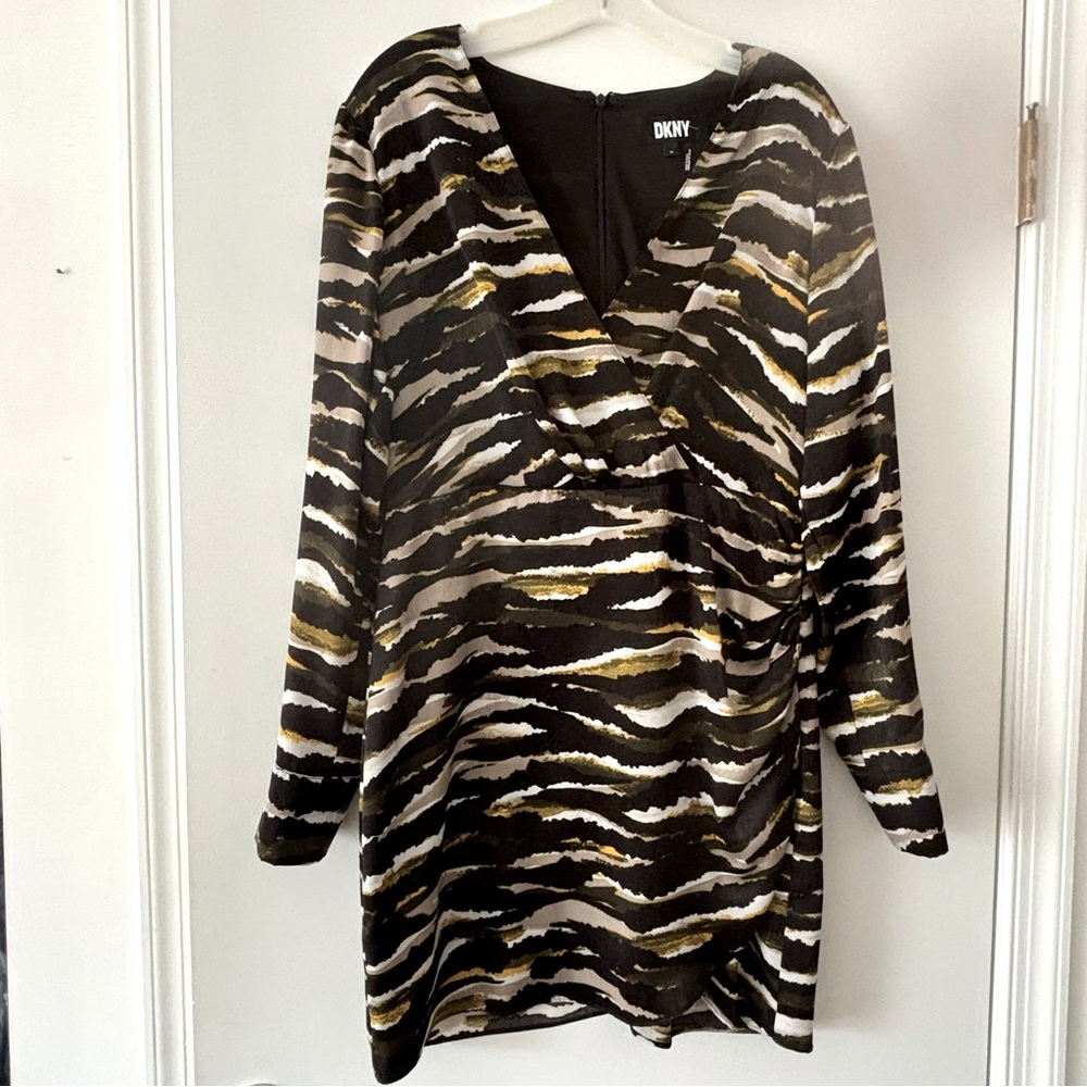 Long sleeve dress-animal print pattern-DKNY
